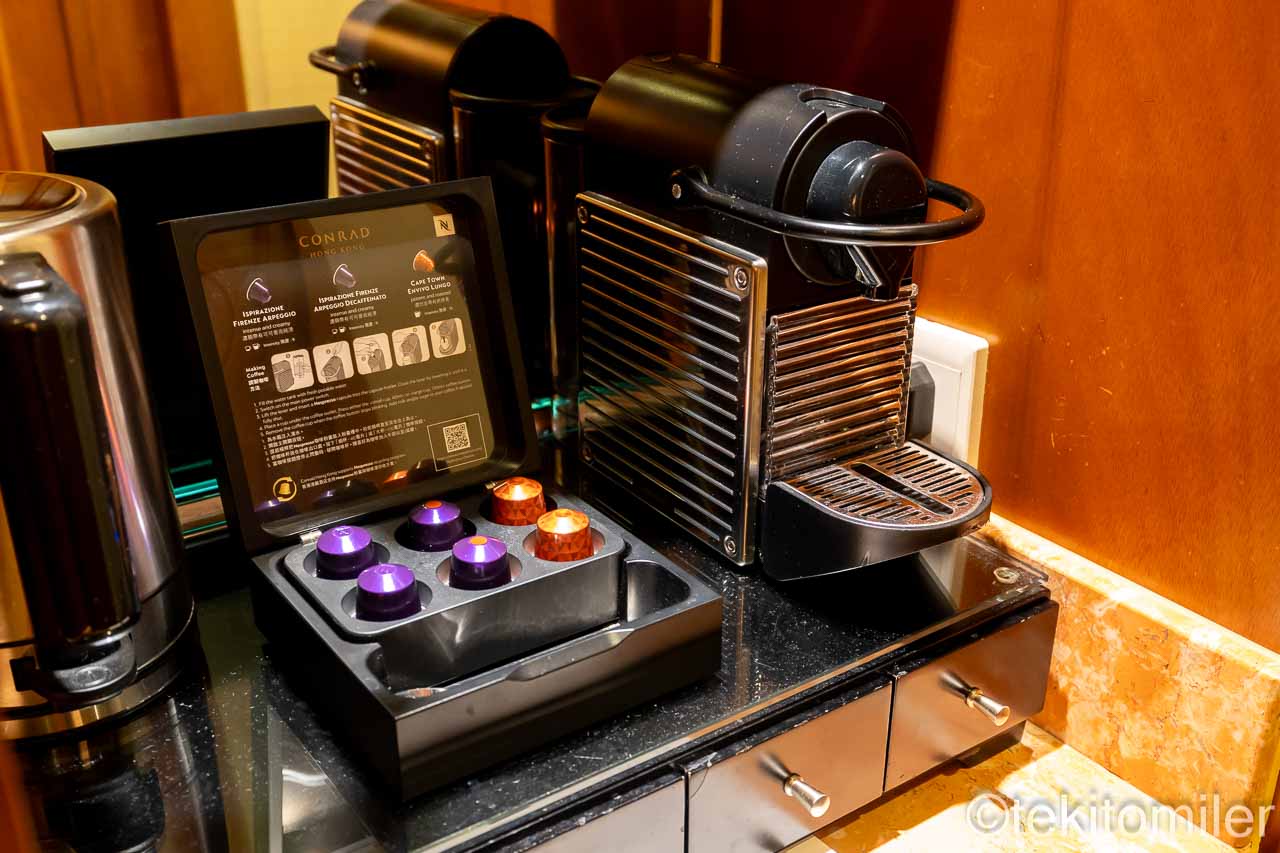 コンラッド香港 エグゼクティブルームのコーヒー