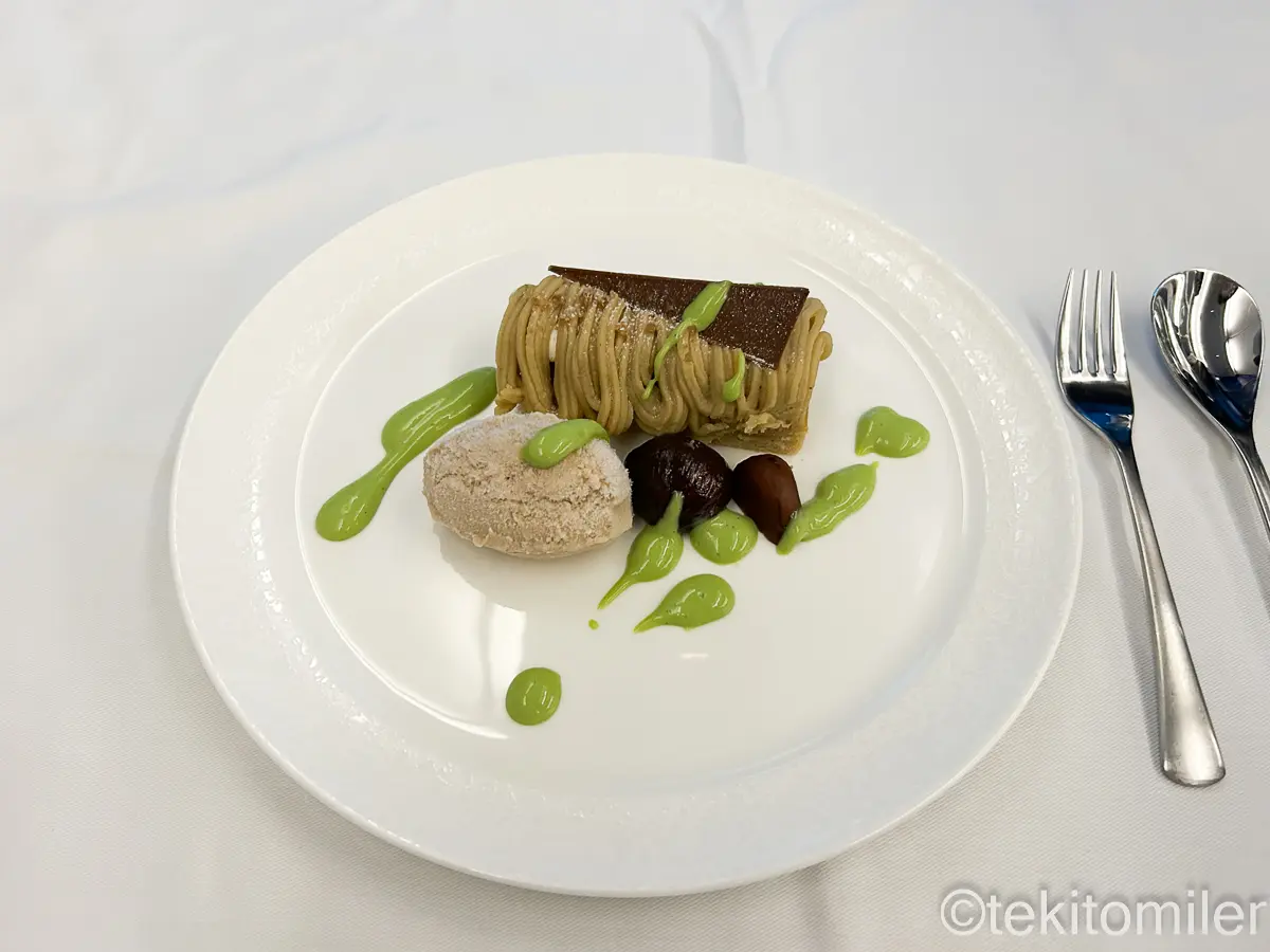 A380ファーストクラスのデザート
