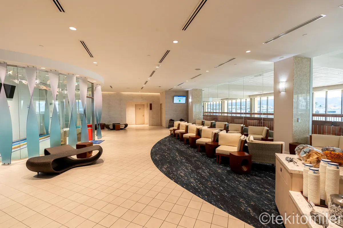 ホノルルのANAラウンジの奥のエリア