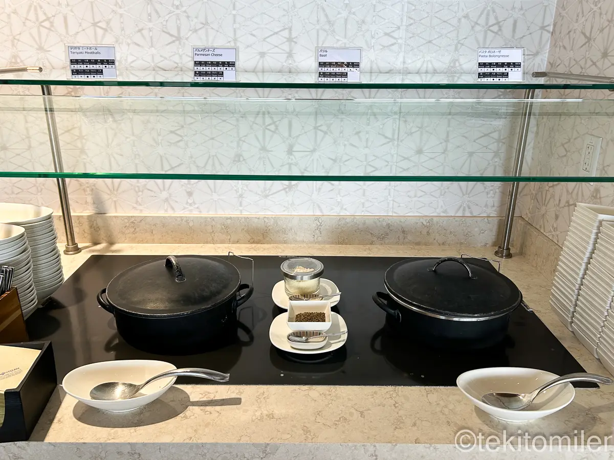 ホノルルのANAラウンジの料理